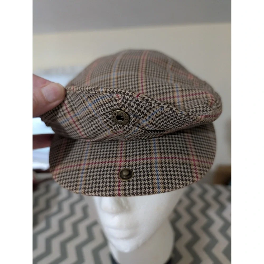 Osh Kosh Big Boy M Brown Glen Plaid Cotton Flat Cap Driving Newsboy Hat